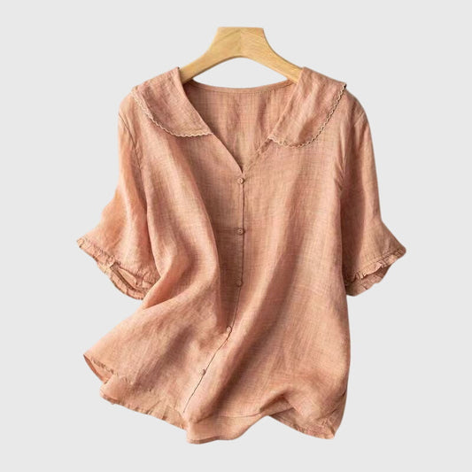 Elegant Adele™ blouse by Isabel y Miguel Madrid, featuring stylish fabric and sophisticated design for a refined look.