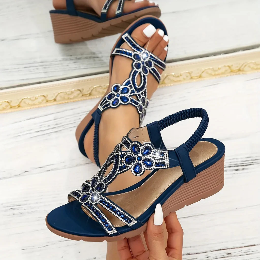 Elegant orthopedic wedge sandals for women by Isabel y Miguel Madrid with stylish straps and comfortable design.