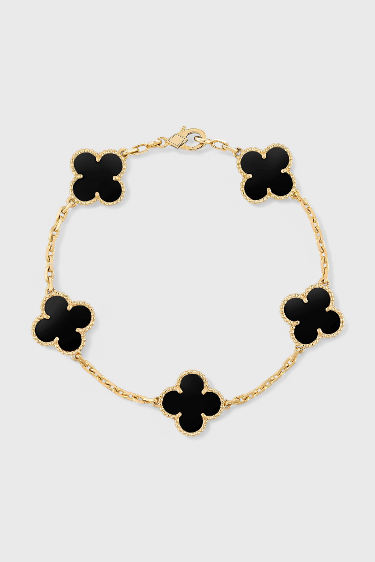 Pulsera con Motivo de Trébol y Elegancia Baño de Oro - Carlos Hernández Madrid