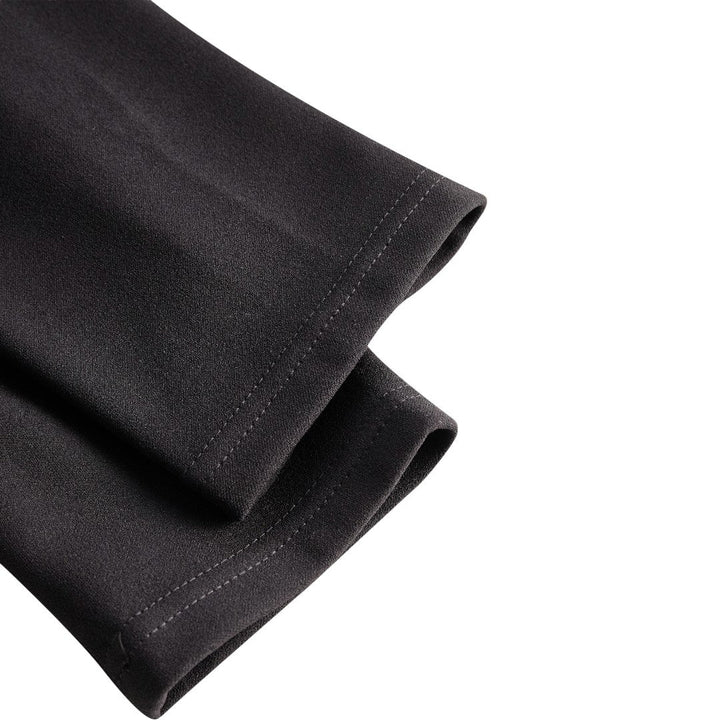 Marina | Vestido negro refinado con cinturón y cuello mandarín - Carlos Hernández Madrid