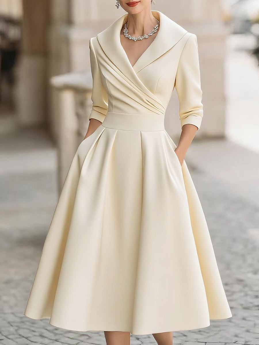 Noelia | Vestido Midi en Satén - Carlos Hernández Madrid