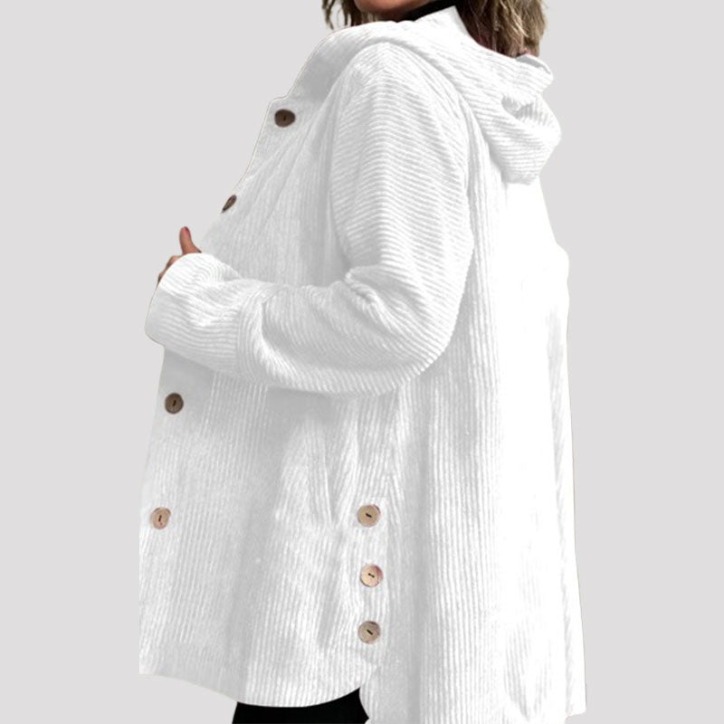 Adriana | Chaqueta informal de terciopelo con capucha para la temporada de invierno - Carlos Hernández Madrid