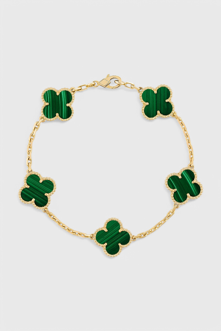 Pulsera con Motivo de Trébol y Elegancia Baño de Oro - Carlos Hernández Madrid
