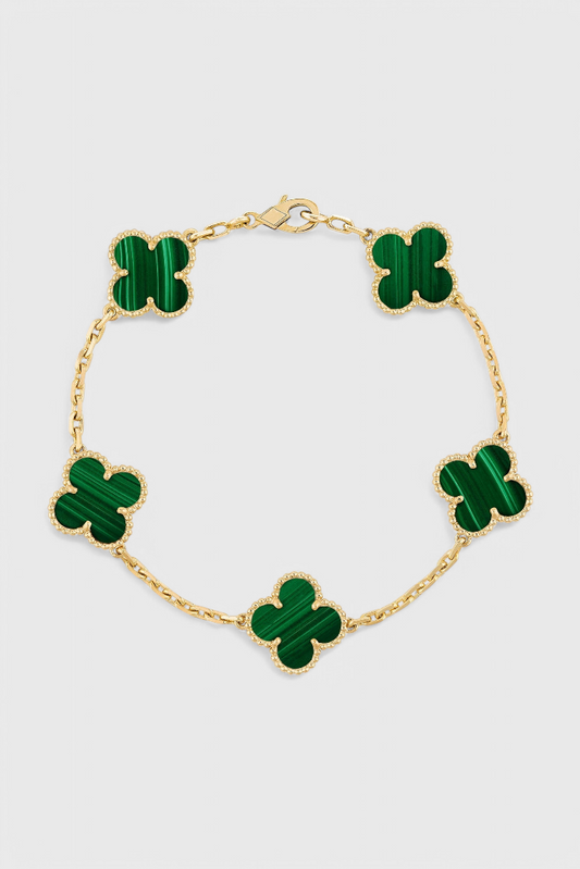 Pulsera con Motivo de Trébol y Elegancia Baño de Oro - Carlos Hernández Madrid