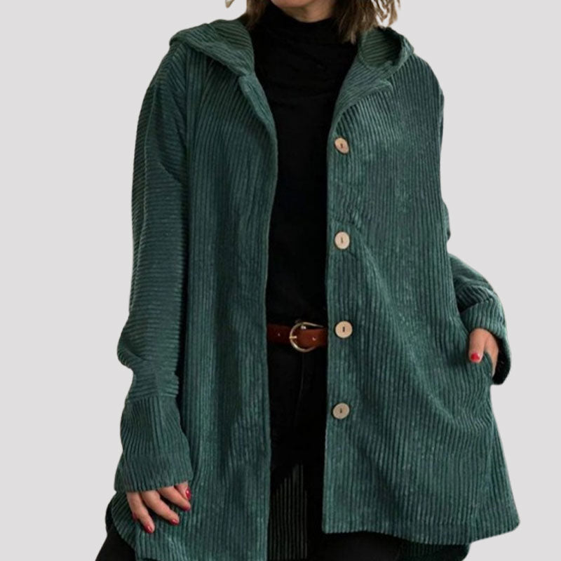 Adriana | Chaqueta informal de terciopelo con capucha para la temporada de invierno - Carlos Hernández Madrid