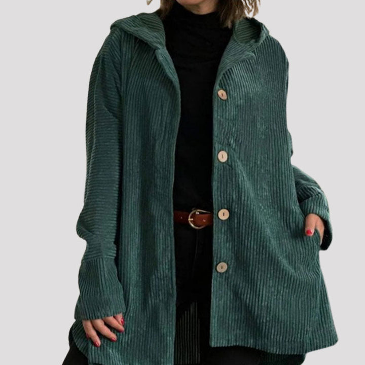 Adriana | Chaqueta informal de terciopelo con capucha para la temporada de invierno - Carlos Hernández Madrid