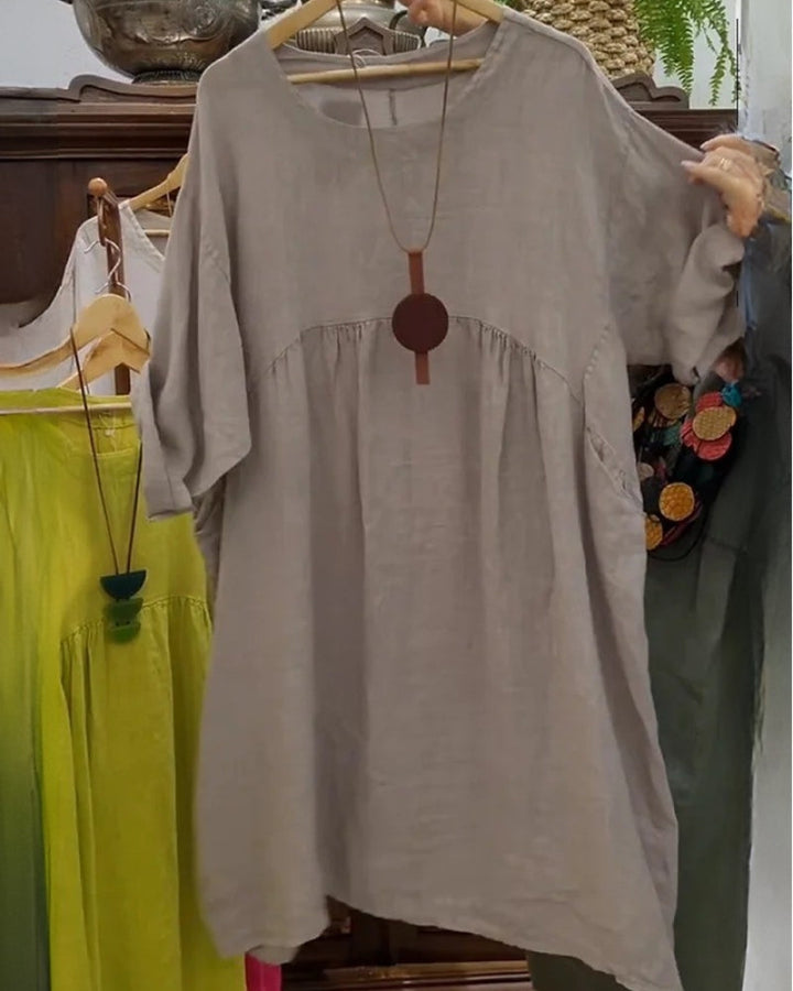 MANDIRA | Vestido de algodón y lino - Carlos Hernández Madrid