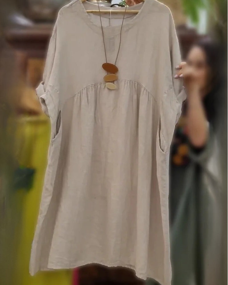 MANDIRA | Vestido de algodón y lino - Carlos Hernández Madrid
