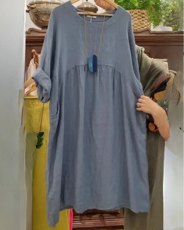 MANDIRA | Vestido de algodón y lino - Carlos Hernández Madrid