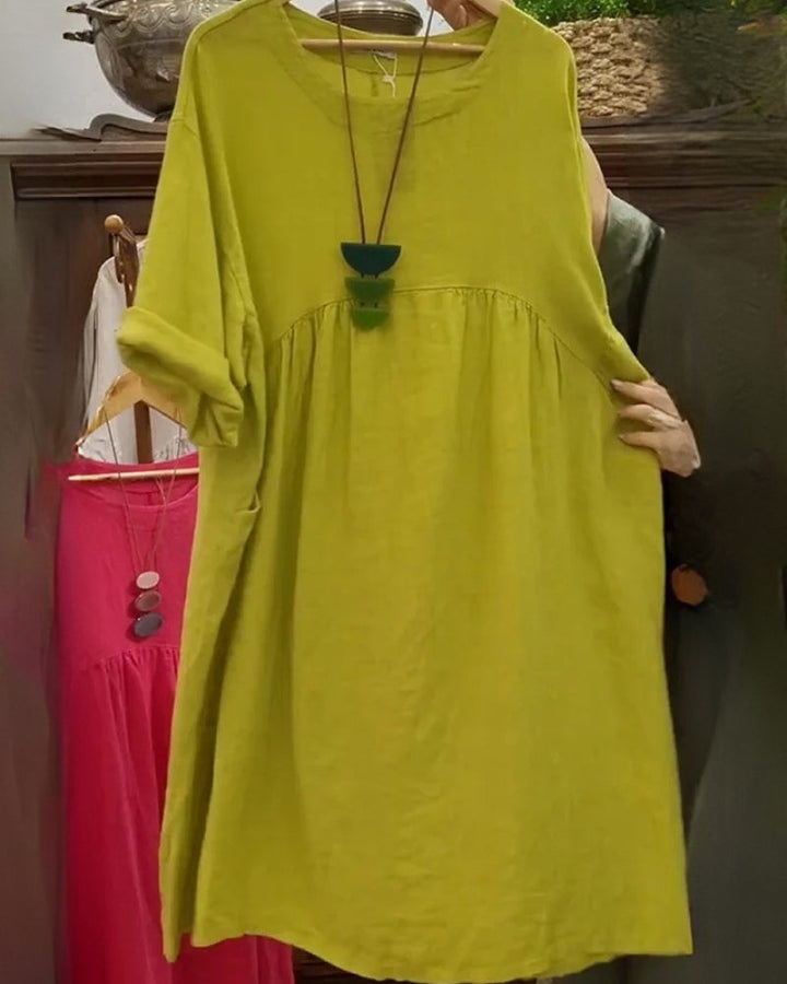 MANDIRA | Vestido de algodón y lino - Carlos Hernández Madrid