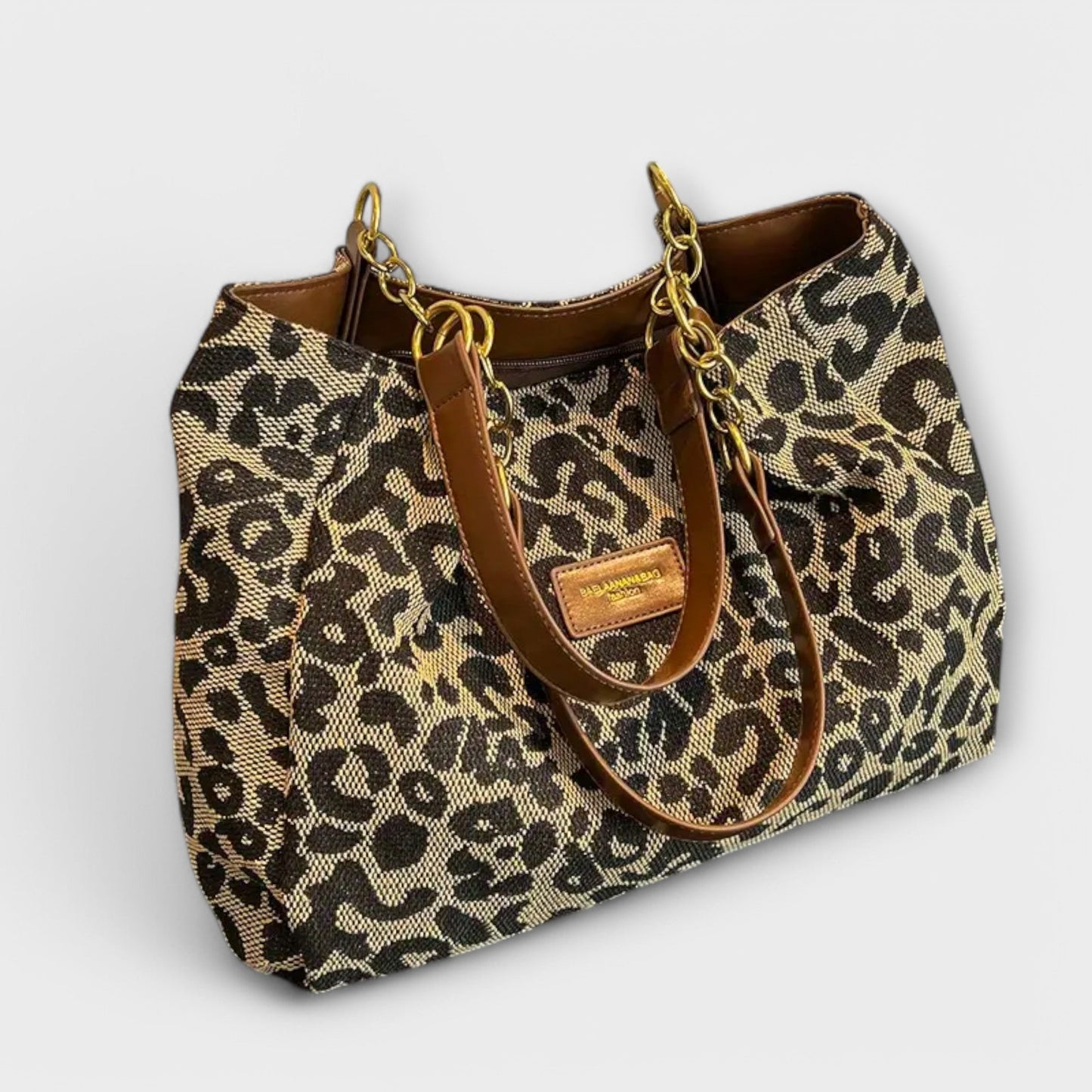 Olivia - Tote de Lona con Diseño de Leopardo