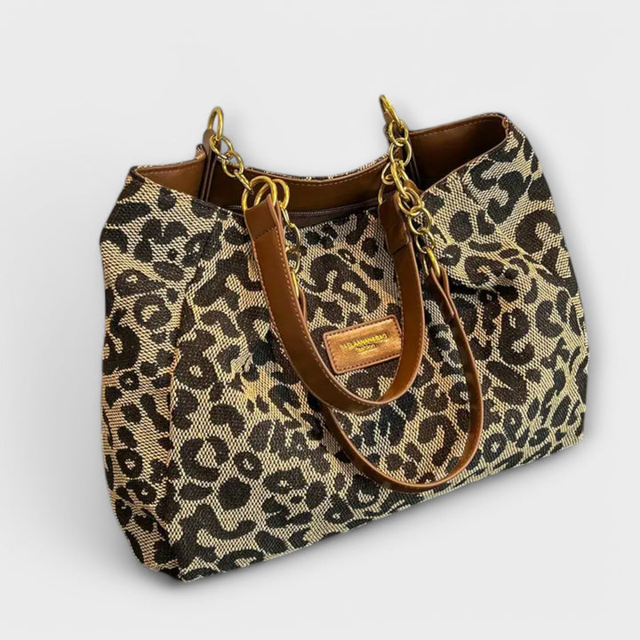 Olivia - Tote de Lona con Diseño de Leopardo