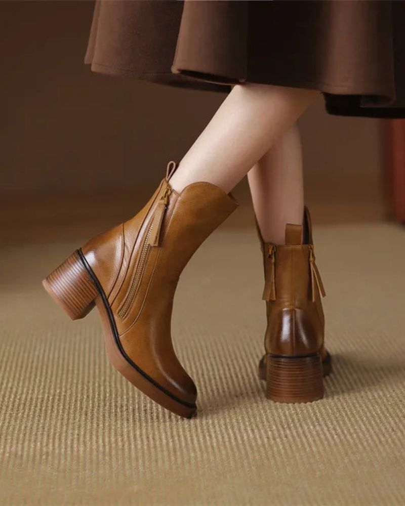 Araceli | Botines de Cuero Elegantes - Carlos Hernández Madrid