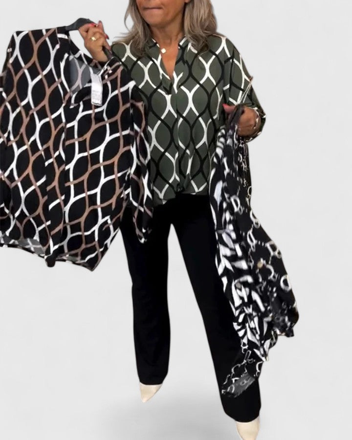 Elegant Isabel y Miguel Madrid Ella blouse featuring stylish design and comfortable fit, shown in a well-lit image.