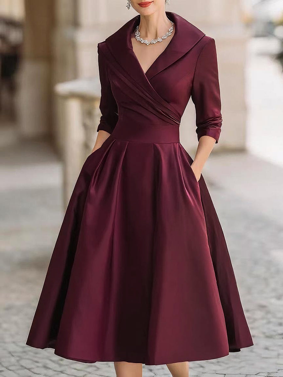 Noelia | Vestido Midi en Satén - Carlos Hernández Madrid