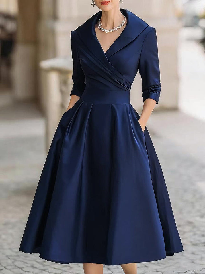 Noelia | Vestido Midi en Satén - Carlos Hernández Madrid