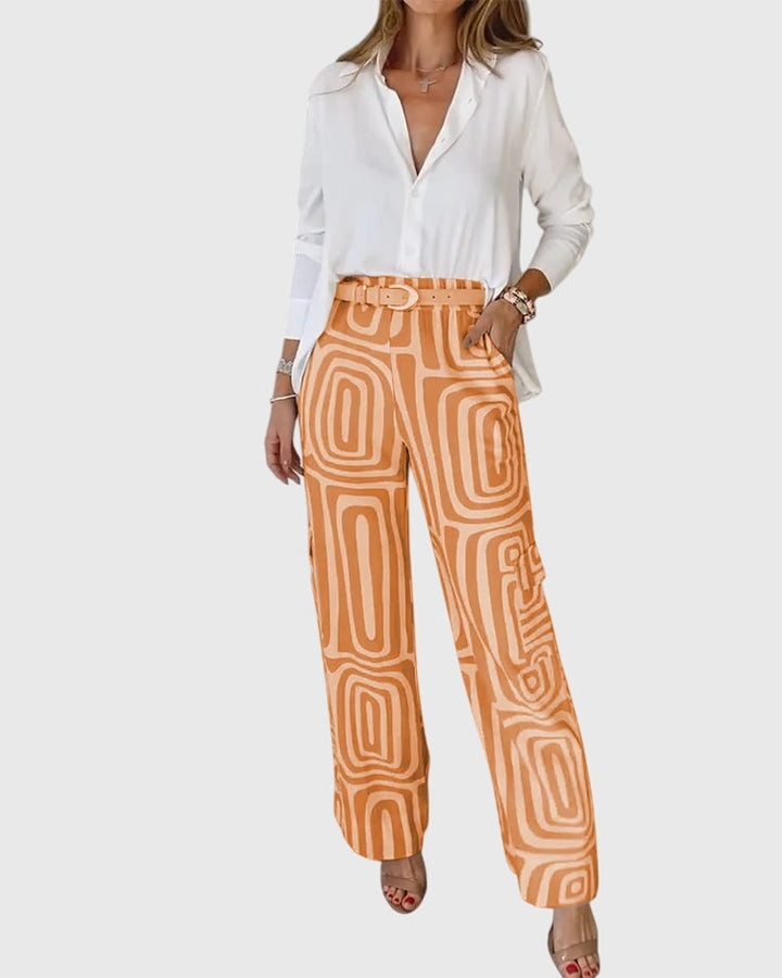 Emilia™ | Conjunto Elegante: Pantalones, Blusa y Cinturón de Regalo - Carlos Hernández Madrid