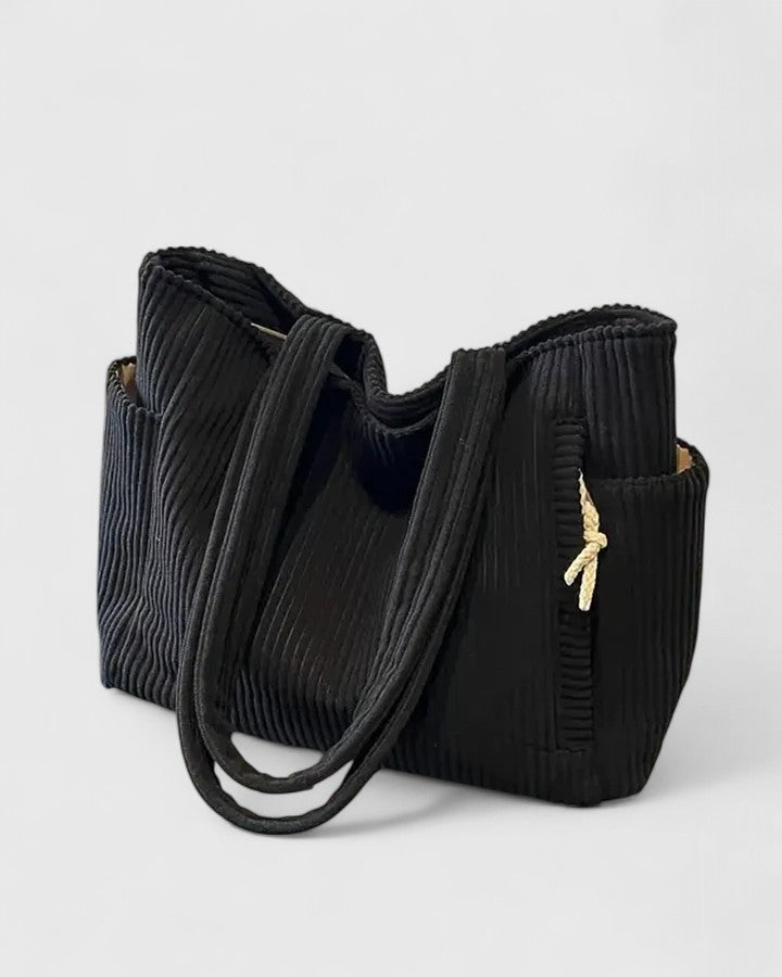 Liorane | Bolso tote con acabado acanalado y detalles de cordón