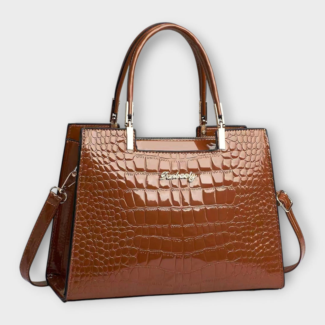 Olivia - Bolso de Mano con Diseño de Cocodrilo Brillante