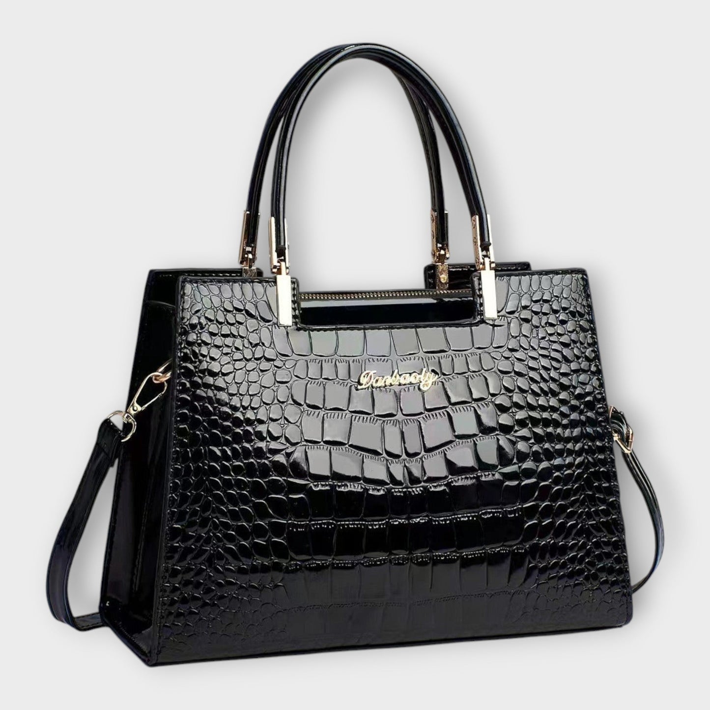 Olivia - Bolso de Mano con Diseño de Cocodrilo Brillante