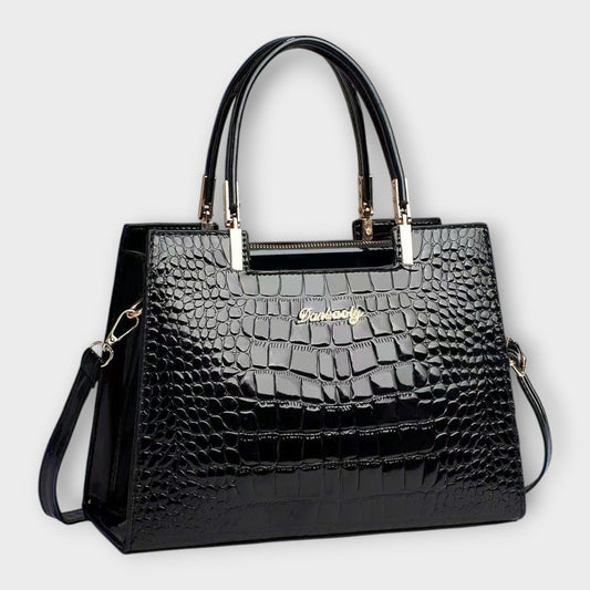 Olivia - Bolso de Mano con Diseño de Cocodrilo Brillante