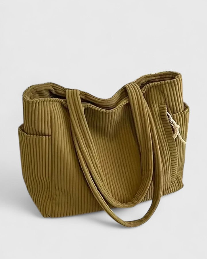 Liorane | Bolso tote con acabado acanalado y detalles de cordón