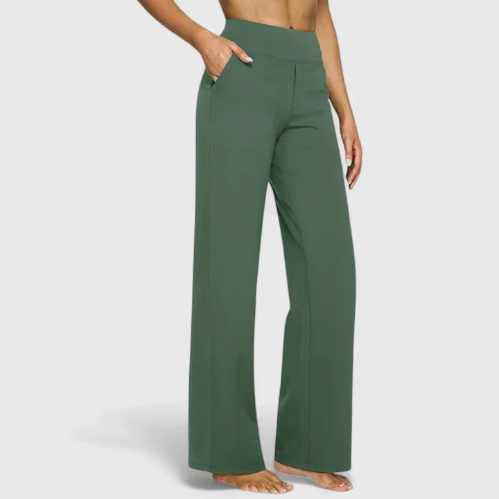 Pantalones cómodos Jasmynne de Isabel y Miguel Madrid, con tela suave y diseño casual, en colores neutros.