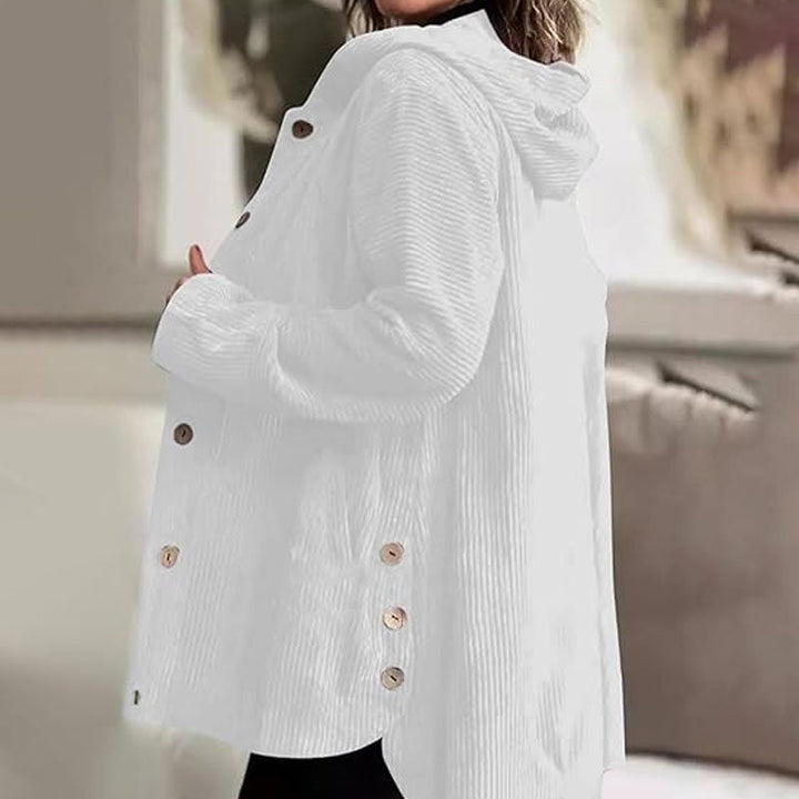 Adriana | Chaqueta informal de terciopelo con capucha para la temporada de invierno - Carlos Hernández Madrid