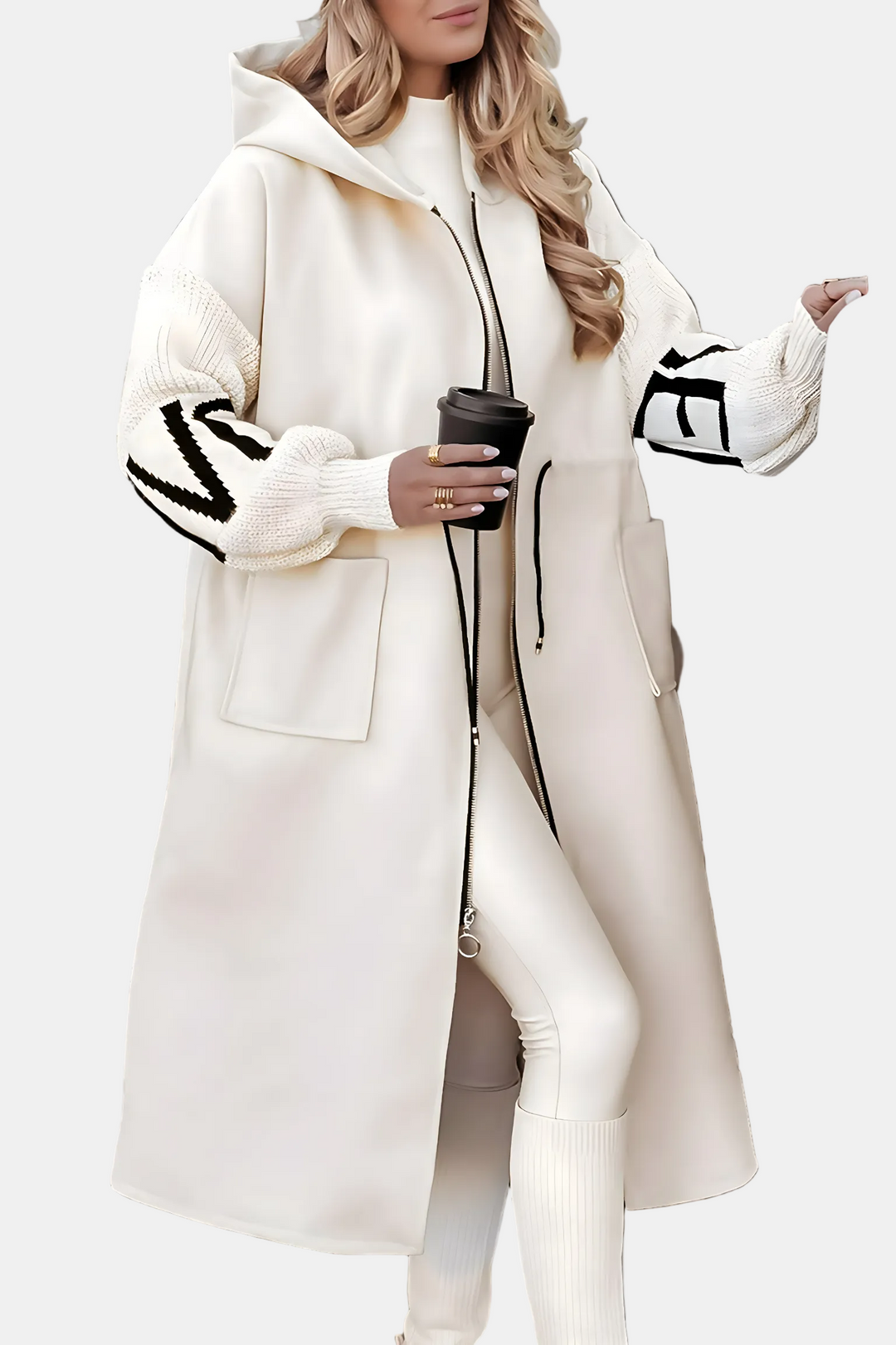 Elena | Chaqueta de mujer con mangas de punto y capucha - Carlos Hernández Madrid