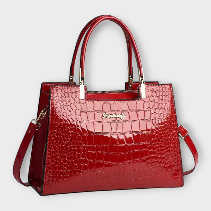 Olivia - Bolso de Mano con Diseño de Cocodrilo Brillante