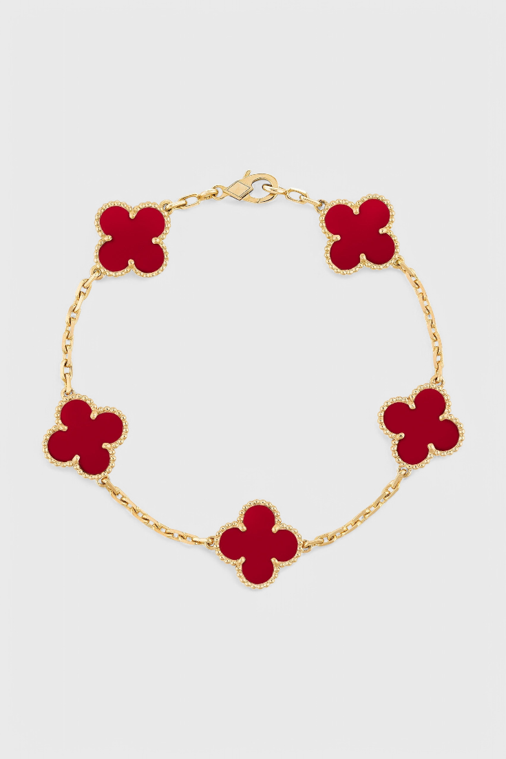Pulsera con Motivo de Trébol y Elegancia Baño de Oro - Carlos Hernández Madrid