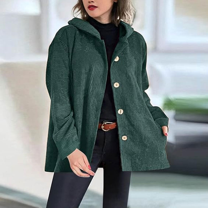 Adriana | Chaqueta informal de terciopelo con capucha para la temporada de invierno - Carlos Hernández Madrid