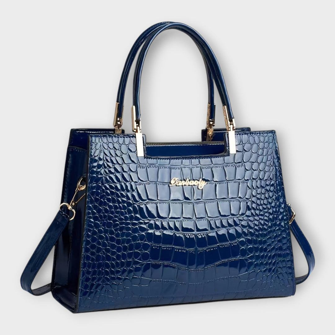 Olivia - Bolso de Mano con Diseño de Cocodrilo Brillante