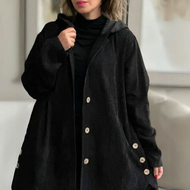 Adriana | Chaqueta informal de terciopelo con capucha para la temporada de invierno - Carlos Hernández Madrid