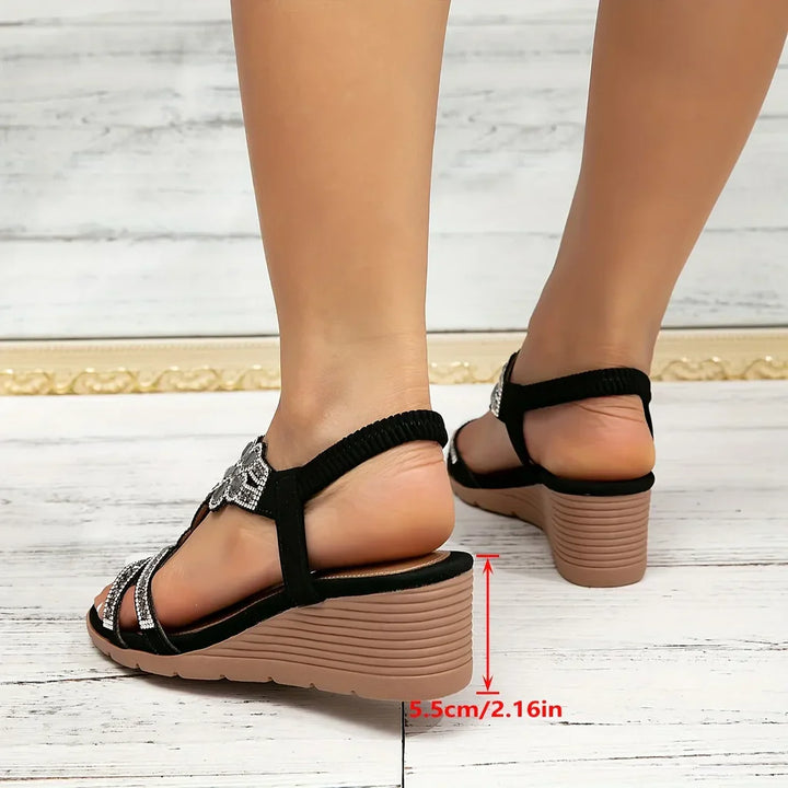Elegant orthopedic wedge sandals for women by Isabel y Miguel Madrid, featuring stylish design and comfortable support.