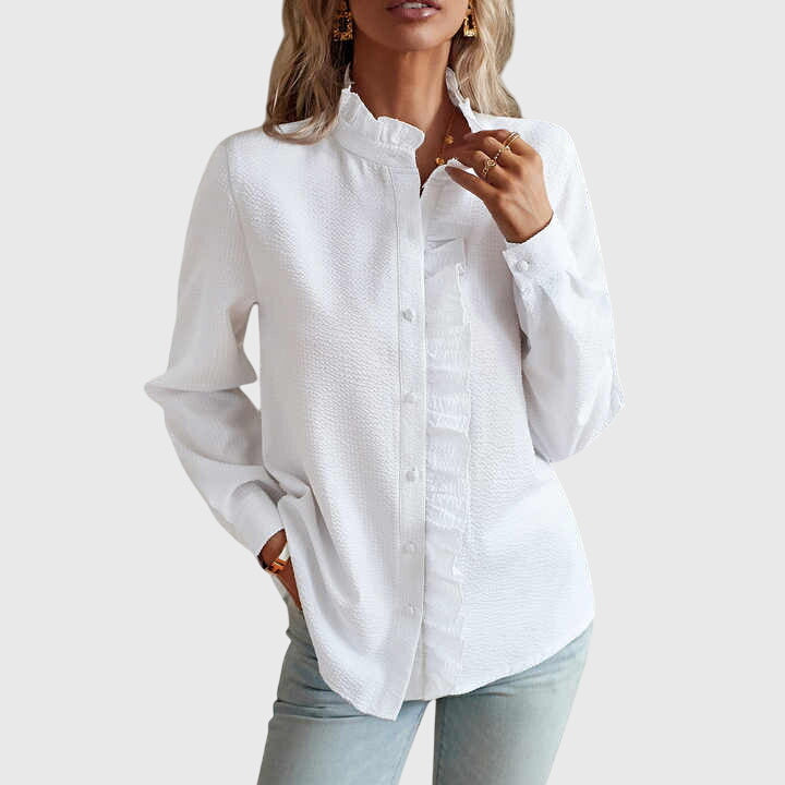 Elegant Kaitlyn™ blouse by Isabel y Miguel Madrid, featuring a stylish design and lightweight fabric for a sophisticated look.