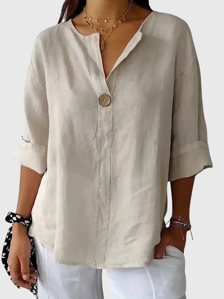 Elegant Gemma™ blouse by Isabel y Miguel Madrid, featuring a stylish and comfortable design in soft fabric.