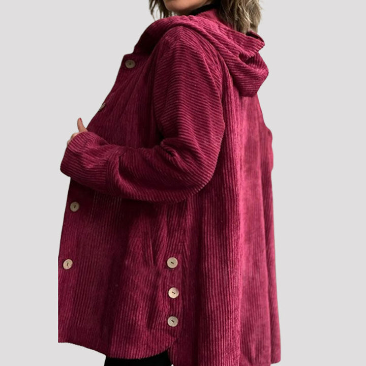 Adriana | Chaqueta informal de terciopelo con capucha para la temporada de invierno - Carlos Hernández Madrid