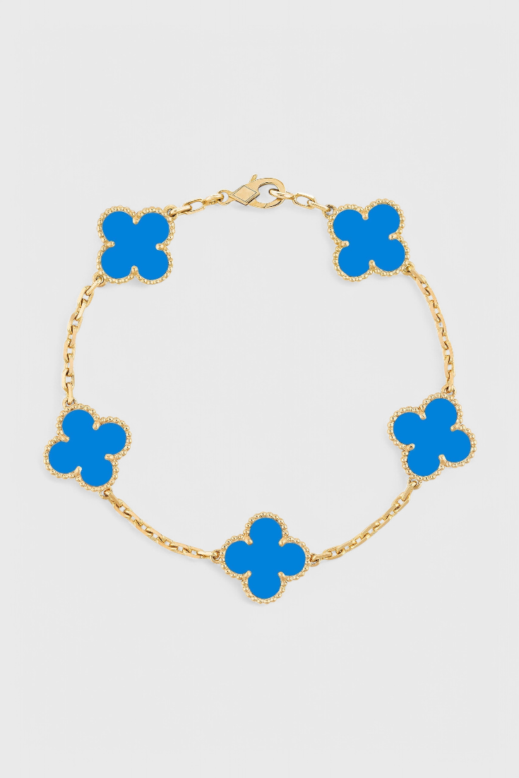 Pulsera con Motivo de Trébol y Elegancia Baño de Oro - Carlos Hernández Madrid