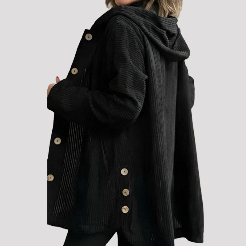 Adriana | Chaqueta informal de terciopelo con capucha para la temporada de invierno - Carlos Hernández Madrid