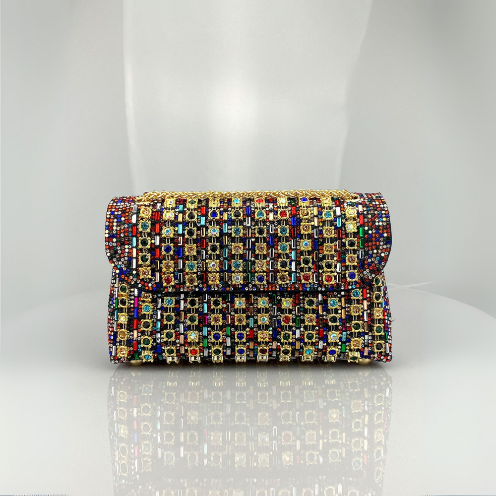 Alba | Bolso de Hombro con Cadena Chic y Diamantes de Color - Carlos Hernández Madrid