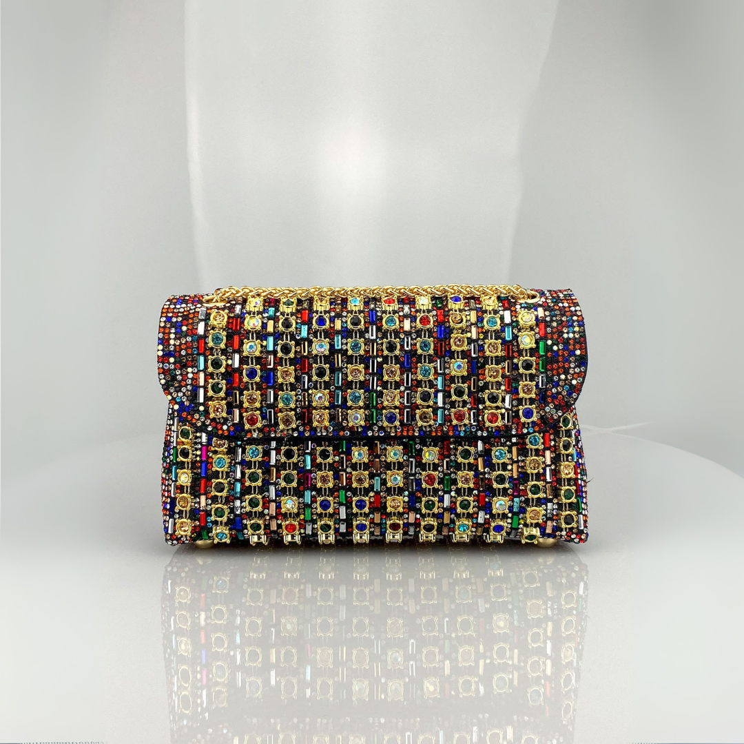 Alba | Bolso de Hombro con Cadena Chic y Diamantes de Color - Carlos Hernández Madrid