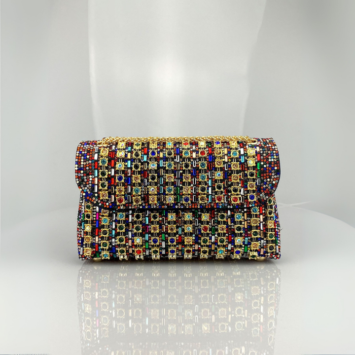 Alba | Bolso de Hombro con Cadena Chic y Diamantes de Color - Carlos Hernández Madrid