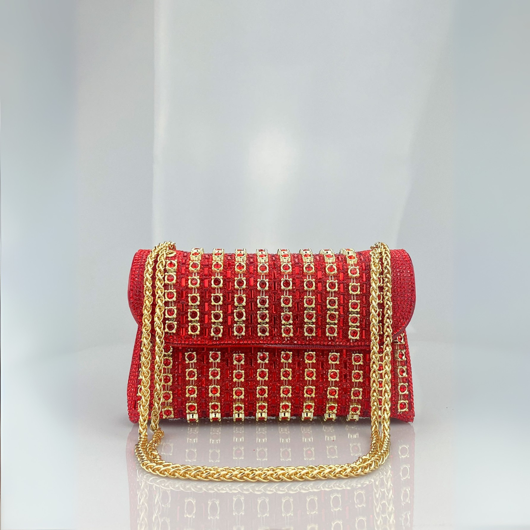 Alba | Bolso de Hombro con Cadena Chic y Diamantes de Color - Carlos Hernández Madrid