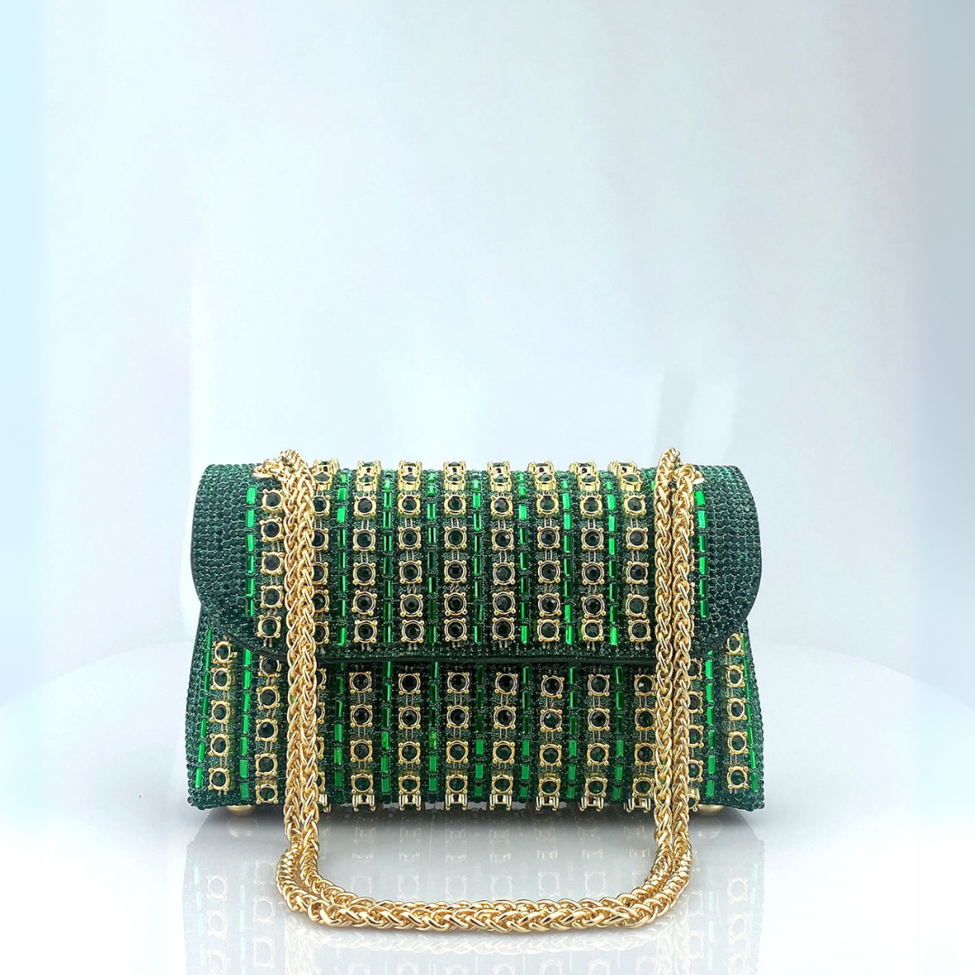 Alba | Bolso de Hombro con Cadena Chic y Diamantes de Color - Carlos Hernández Madrid