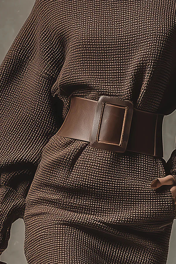 Bianca | Vestido Corto de Punto con Cinturón Ajustado - Carlos Hernández Madrid