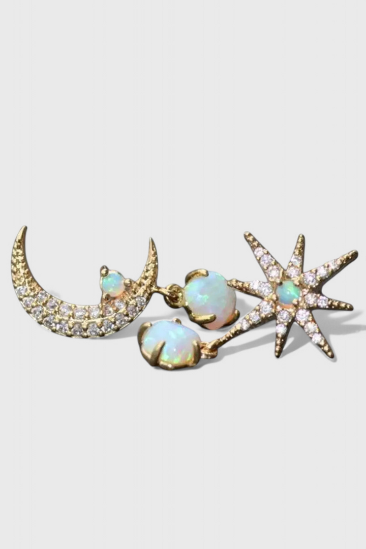 Pendientes de Luna y Estrella en Oro - Carlos Hernández Madrid