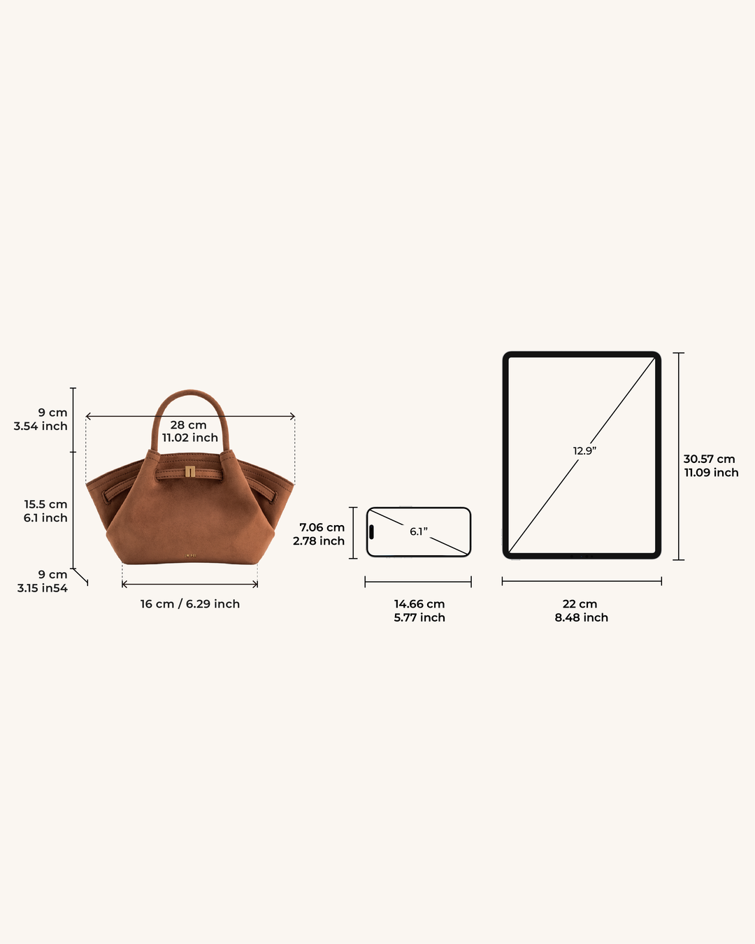 Mini bolso tote Hana de ante - Carlos Hernández Madrid