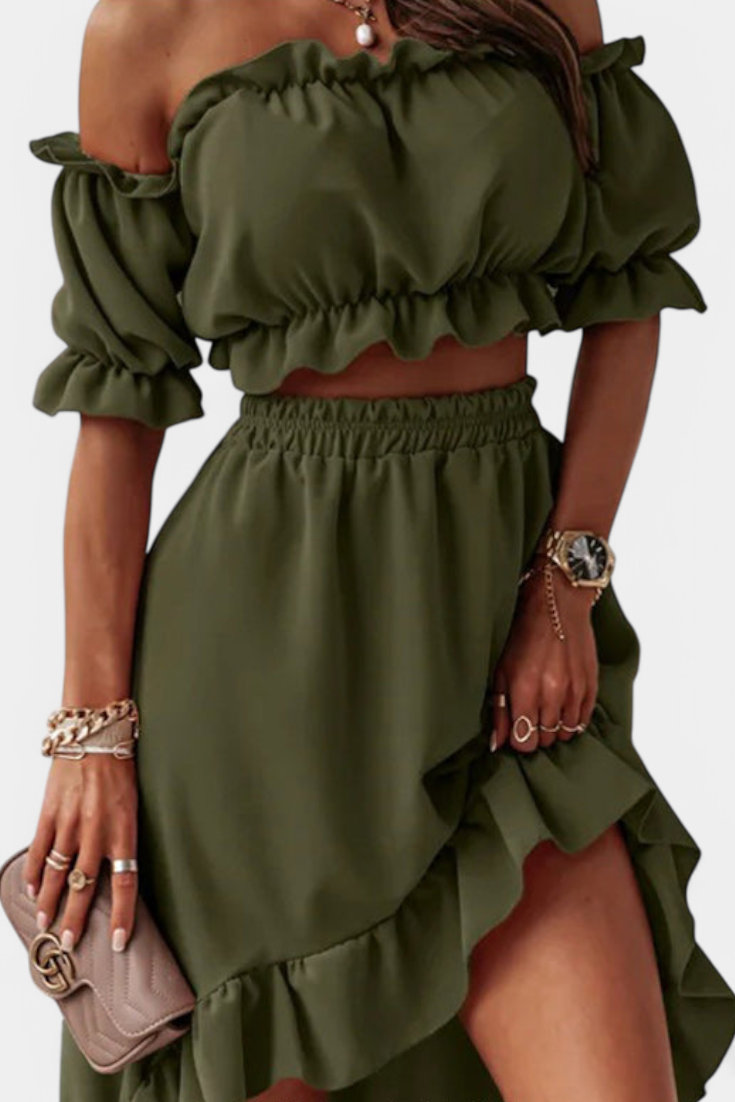 Katja | Conjunto de 2 piezas Off-Shoulder - Carlos Hernández Madrid