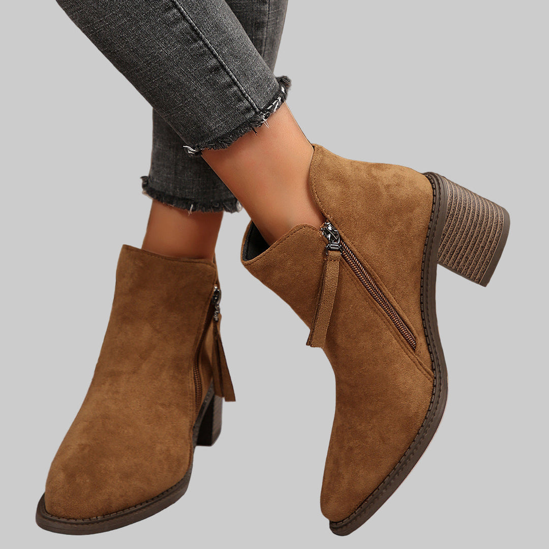 Alicia | Suede Ankle Boots - Carlos Hernández Madrid